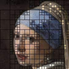 Résultat d’une segmentation d’image par subdivision adaptative